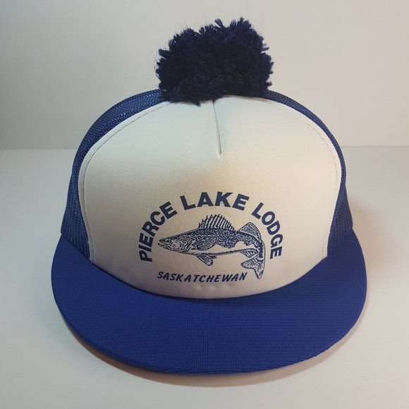 Vintage 80s PIERCE LAKE LODGE SK Women's Hat Snapback Trucker Hat Classic Cap - Picture 11 of 16